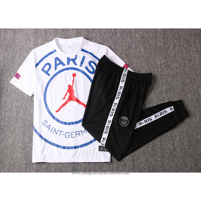 Tuta da Track Paris Saint-Germain Jordan Manica Corta 2020 2021 Bianco